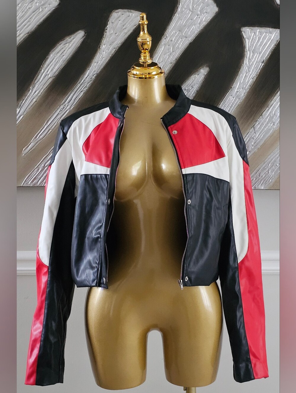 AKIRA Womens XL Faux Leather Moto Jacket
